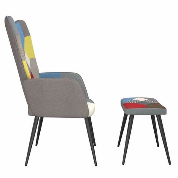Fåtöljer & Relaxfåtöljer - MAISON EXCLUSIVE - Patchwork - Flerfärgad patchwork - 100% polyester tyg - Med fotstöd Färgglad lapptäckestextil