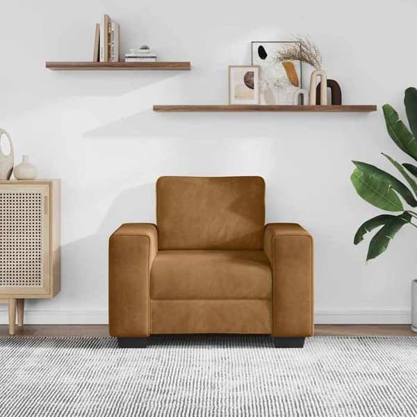 Maison Exclusive - Ruskea nojatuoli sohva 100x77x82 cm sametti