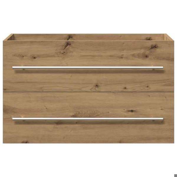 Maison Exclusive - Badeværelses underskabs møbel i massivt egetræ 80 x 38,5 x 48 cm ingeniørtræ