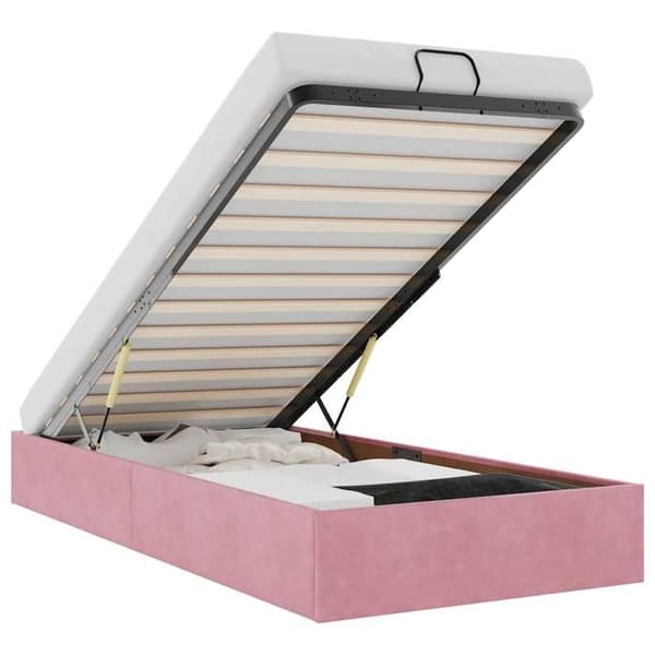 Maison Exclusive - Sängram ottoman utan madrass rosa 80x200 cm sammet