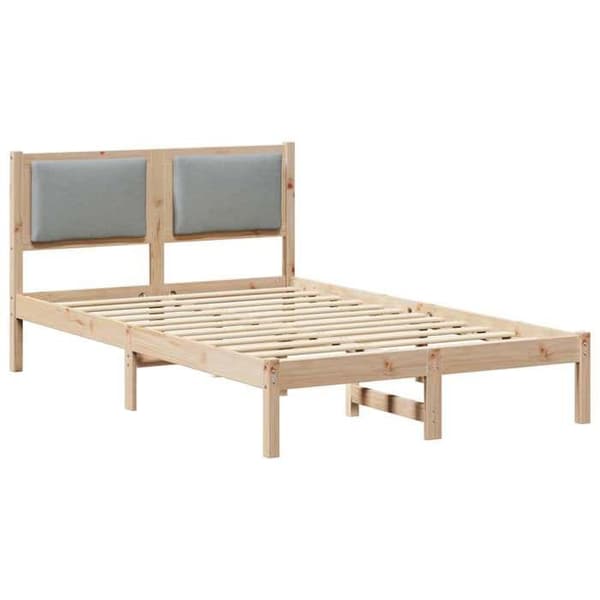 Maison Exclusive - Sängram Ljusgrå 120 x 190 cm Massivt trä