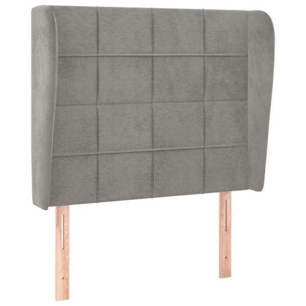 Maison Exclusive - Pääty, jossa korvat, Vaaleanharmaa 83x23x118/128 cm Sametti Ljusgrått
