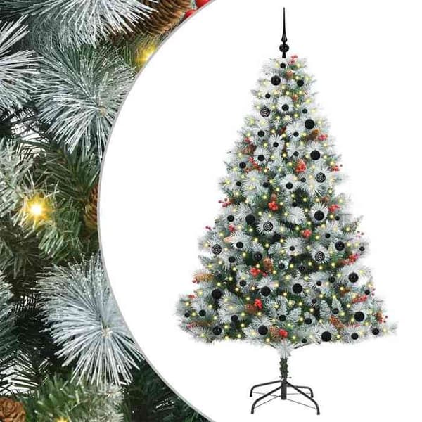 Juletræ - EKSKLUSIVT HUS - Moderne - 210 cm - Grøn og hvid - LED USB Grönt och vitt
