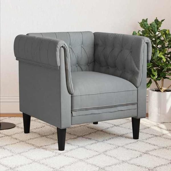 Maison Exclusive - Chesterfield stol i lysegrå stof