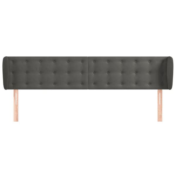 Maison Exclusive - Päätylevy korvilla Tummanharmaa 203x23x78/88 cm Sametti Mörkgrå