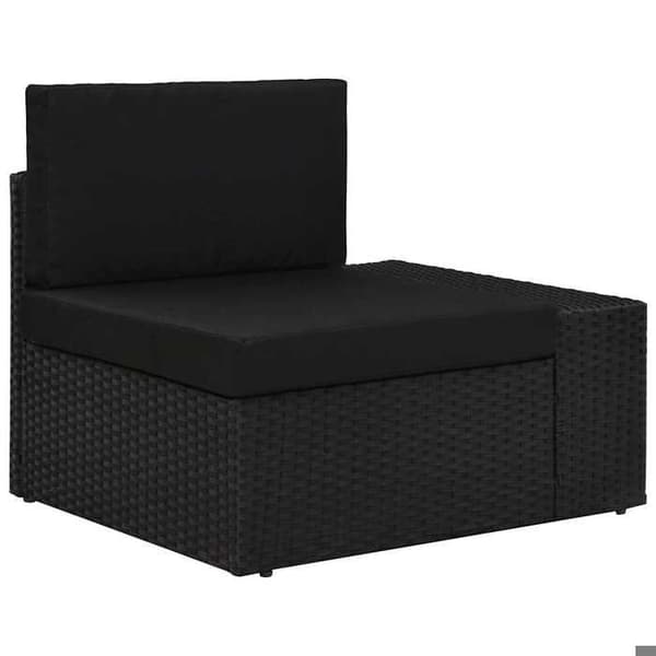 Maison Exclusive - Trädgårdsmöbler 3 delar Flätad plast Svart