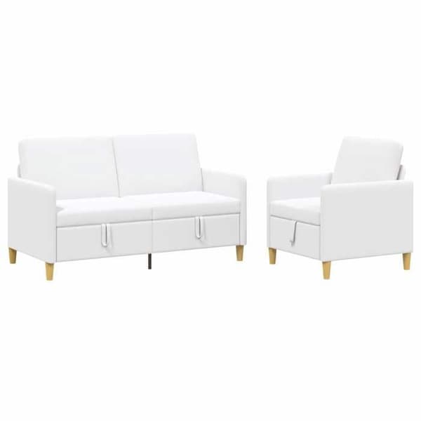 Soffa - EXKLUSIVT HUS - 2 platser - Vit - Polyester - Höjbar sits med förvaring Vit