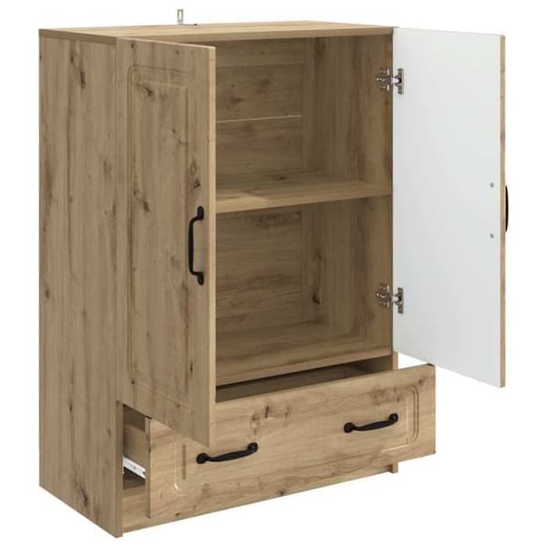 Maison Exclusive - Buffet i håndlavet egetræ 66 x 34,5 x 92 cm Ingeniørtræ