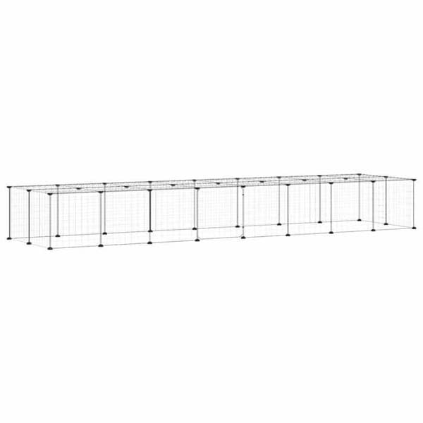 Maison Exclusive - Kæledyrbur med 36 paneler og dør Sort 280x70x35 cm