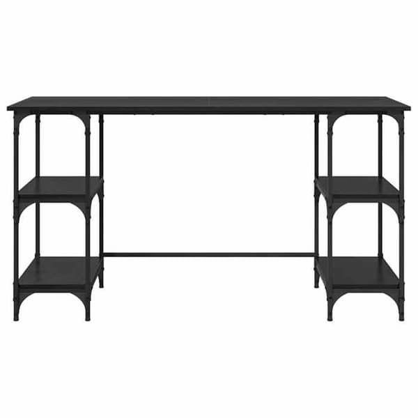 Maison Exclusive - Kontor Sort egetræ Ingeniørtræ 140 x 50 x 75 cm svart ek
