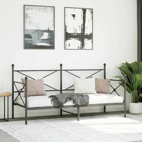 Maison Exclusive - Sengebund uden madras sort 75x190 cm stål