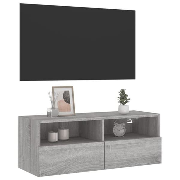 Maison Exclusive - Väggmonterad TV-möbel sonoma grå 80x30x30 cm ingenjörsträ Sonoma grå