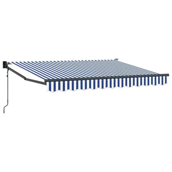 Maison Exclusive - Fällbart tak i blått och vitt 3,5 x 2 m i polyester och metall