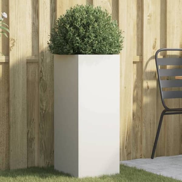 Jardiniär - EXKLUSIV HEM - 32 x 29 x 75 cm - Kallvalsat stål - Vit - Rektangulär Vit
