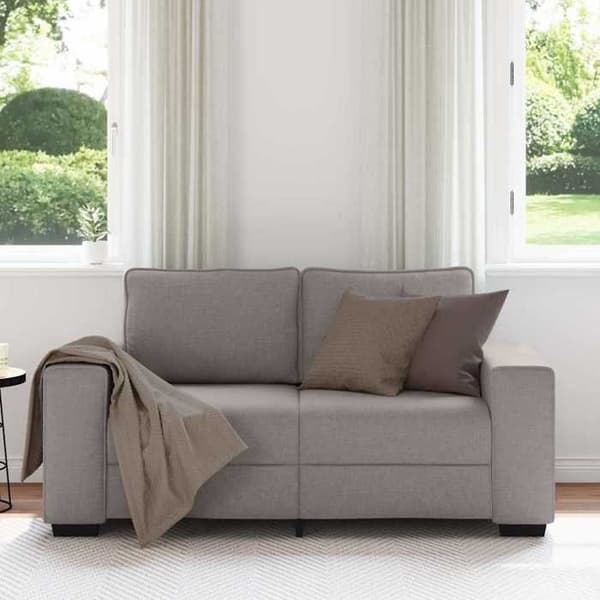 Maison Exclusive - Soffa 2 platser taupe 160x77x82 cm i tyg
