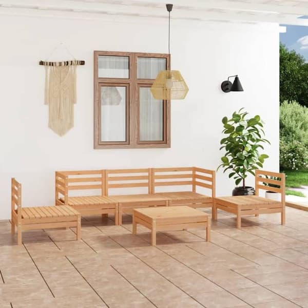 Maison Exclusive - 6 osan puutarhakalustesarja massiivipuusta