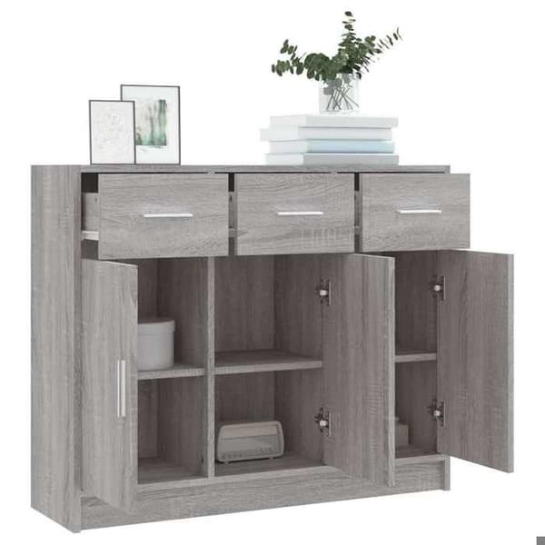 Maison Exclusive - Buffé Sonoma Grå 91x28x75 cm Ingenjörsträ