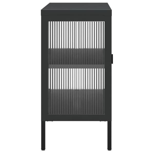 Maison Exclusive - Buffet sort 105x35x70 cm glas og stål