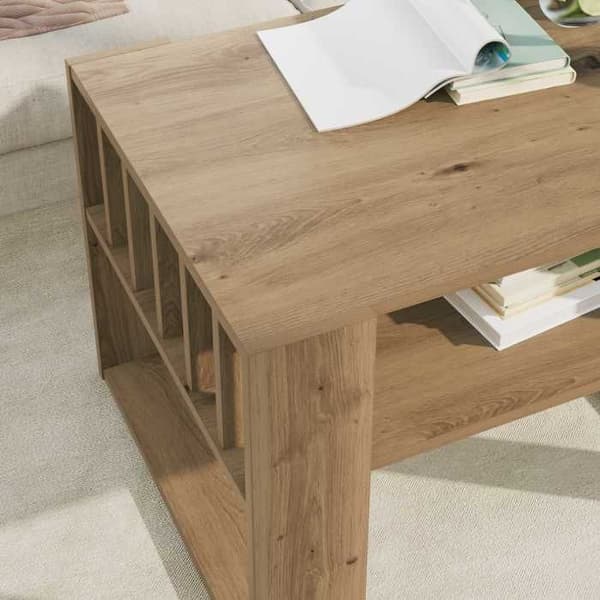 Bord - EKSKLUSIV HUS - 66 x 49,5 x 45 cm - Ingeniørtræ - Indbyggede hylder - Rektangulær