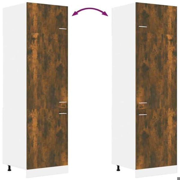 Køleskab - EKSKLUSIV HUS - Lyon - Røget eg - 3 døre - 60x57x207 cm
