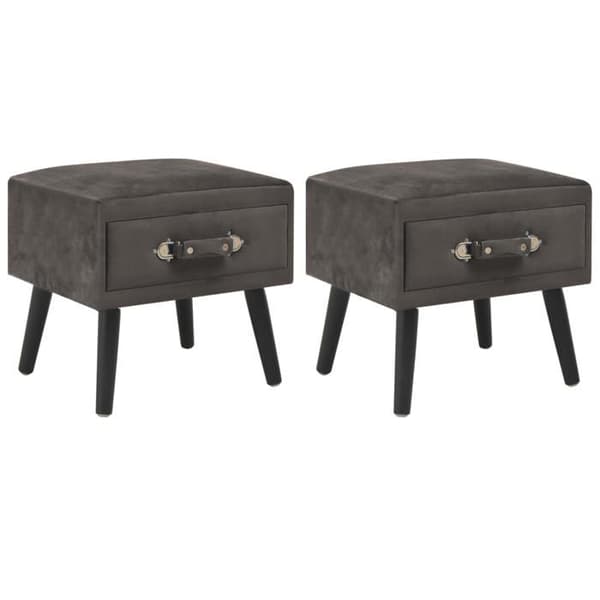 Maison Exclusive - Yöpöydät 2 kpl Harmaa 40x35x40 cm Sametti