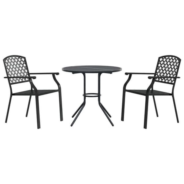 Maison Exclusive - Set med stapelbara trädgårdsstolar 3 st antracit antracit