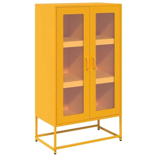 Maison Exclusive - Buffé hög gul senap 68x39x123 cm stål