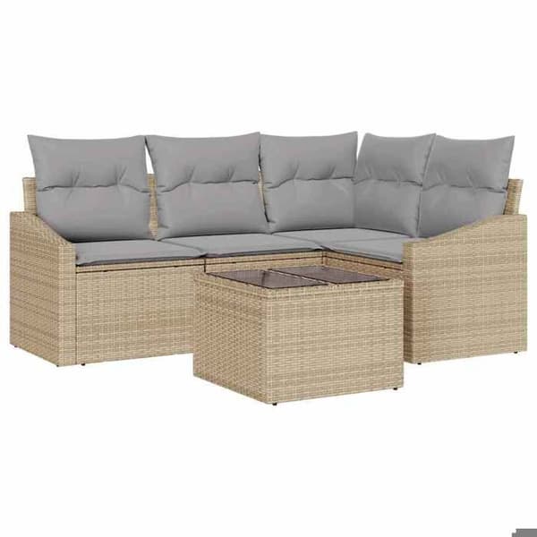 Hjørnesofa til haven - EKSKLUSIVT HUS - Udendørs sæt - Poly rattan - Lynlås puder - Justerbart bord