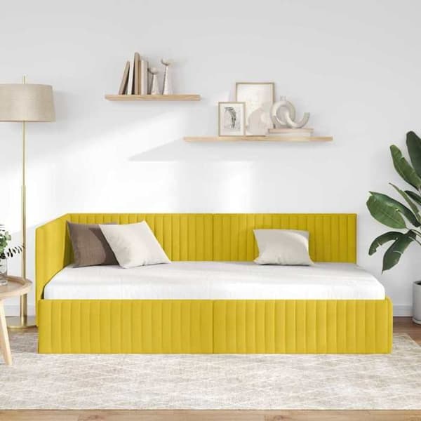 Maison Exclusive - Gul hörnsängram 100 cm x 200 cm Sammet