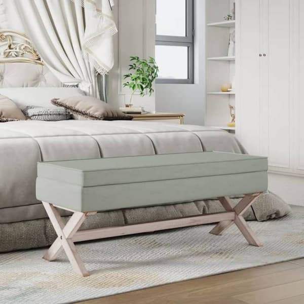 Maison Exclusive - Förvaringspall Ljusgrå 110x45x49 cm Sammet