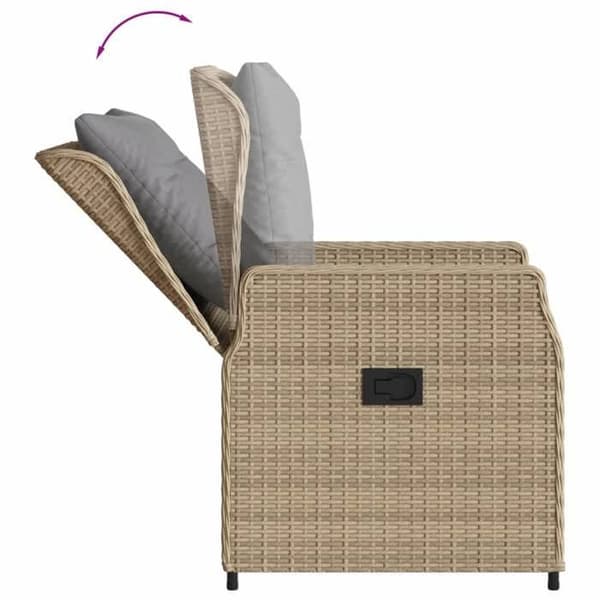 Maison Exclusive - Puutarhakalusteryhmä tyynyillä 5 kpl Beige polyrottinki