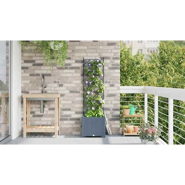 Maison Exclusive - Lys grå plantekrukke til haven 40 x 40 x 143 cm PP