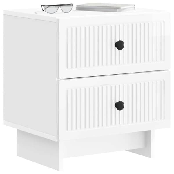 Maison Exclusive - Sängbord 2 st Vit glans 43 x 34,5 x 47,5 cm