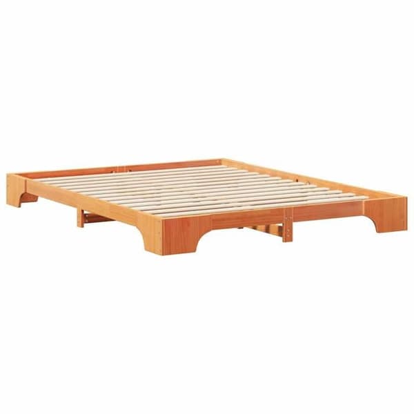 Maison Exclusive - Sängram Brun 160 x 210 cm Massivt trä