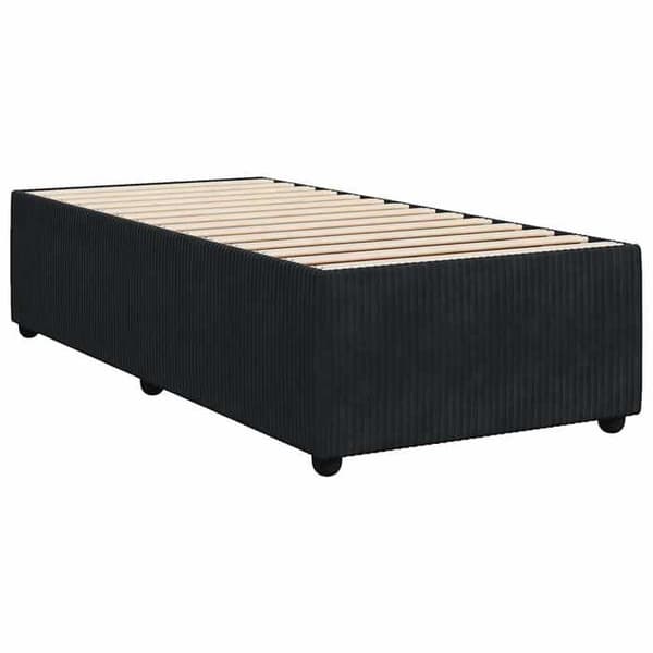 Maison Exclusive - Sengestel med lameller og madras Sort 80x200 cm Velour