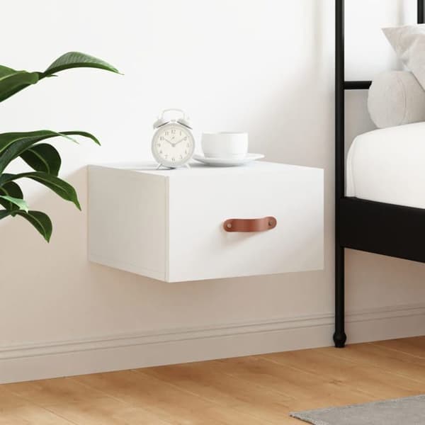 Maison Exclusive - Väggmonterad sängbord vit 35x35x20 cm Vit