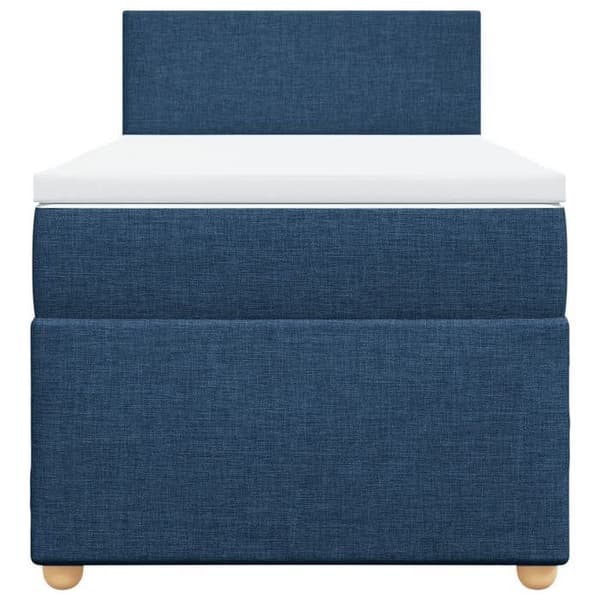Maison Exclusive - Seng med lameller og madras Blå 100x200 cm Stof