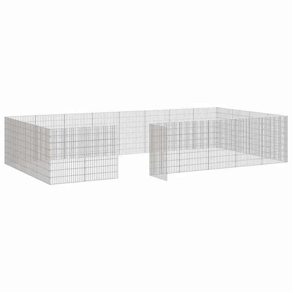 Maison Exclusive - Indhegning til kæledyr med 24 paneler 54x80cm galvaniseret jern