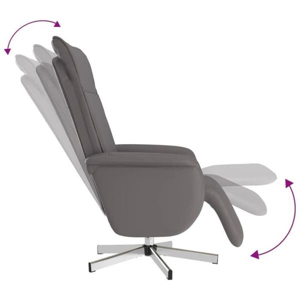 Maison Exclusive - Recliner med fotstöd i grått konstläder Grå