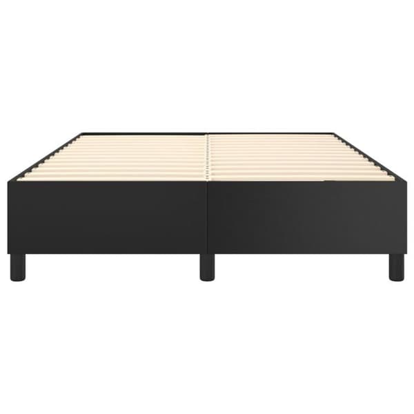 Maison Exclusive - Sengebund med sorte lameller 140x190 cm i kunstlæder