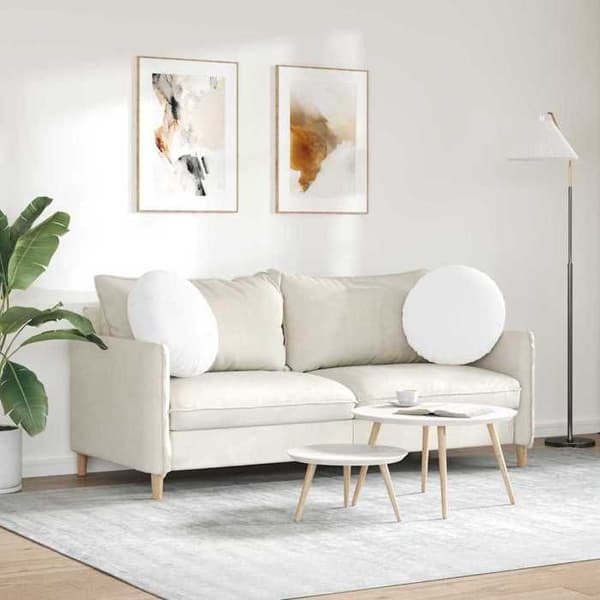 Maison Exclusive - Sittkuddar 2 st Tyg Vit Ø50 x 19 cm
