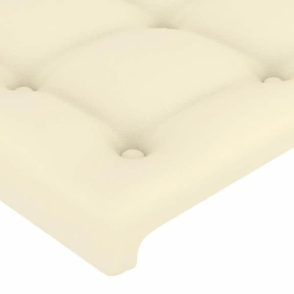 Maison Exclusive - LED Hovedgærde Creme 203x16x118/128 cm Simililæder