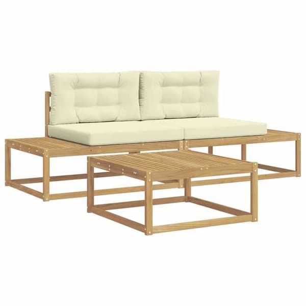 Maison Exclusive - Utomhus soffgrupp 3 delar 2-sits Polyester Vit