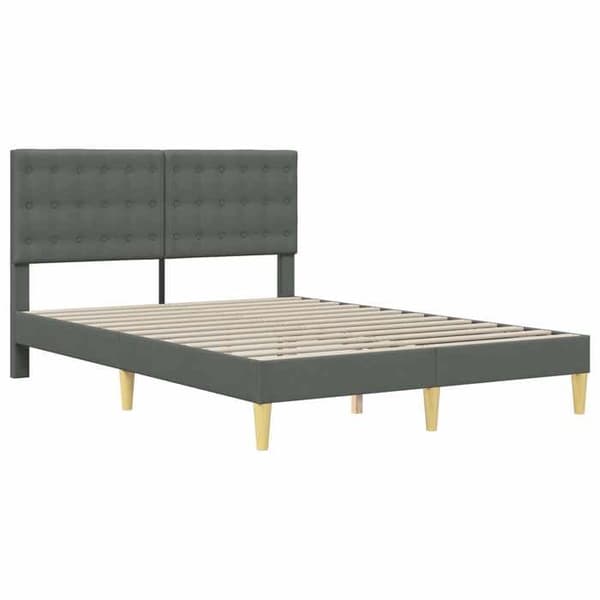 Maison Exclusive - Sängram med madrass Mörkgrå 140 x 200 cm Tyg Mörkgrå