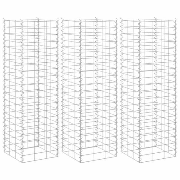 Maison Exclusive - Högsängar i gabion 3 st 30x30x100 cm Järn silver-