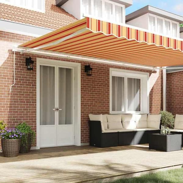 Maison Exclusive - Retractable Markise Gul og Orange 500 x 300 x 165 cm