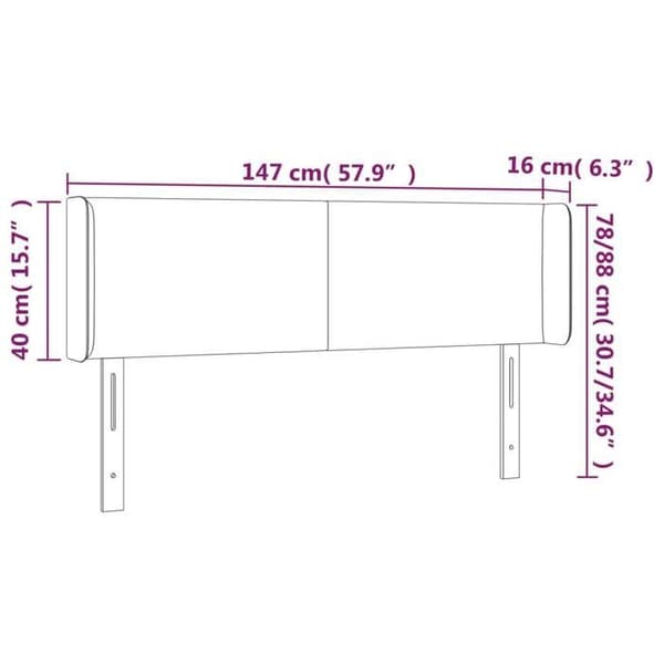 Maison Exclusive - LED-päätyharso Tummanharmaa 147x16x78/88 cm Sametti mörkgrå