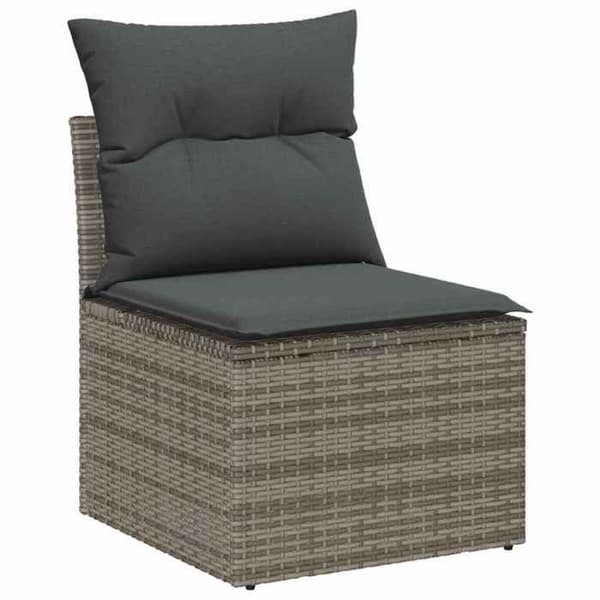Maison Exclusive - 8 osan puutarhakalustesarja Harmaa Polyrottinki