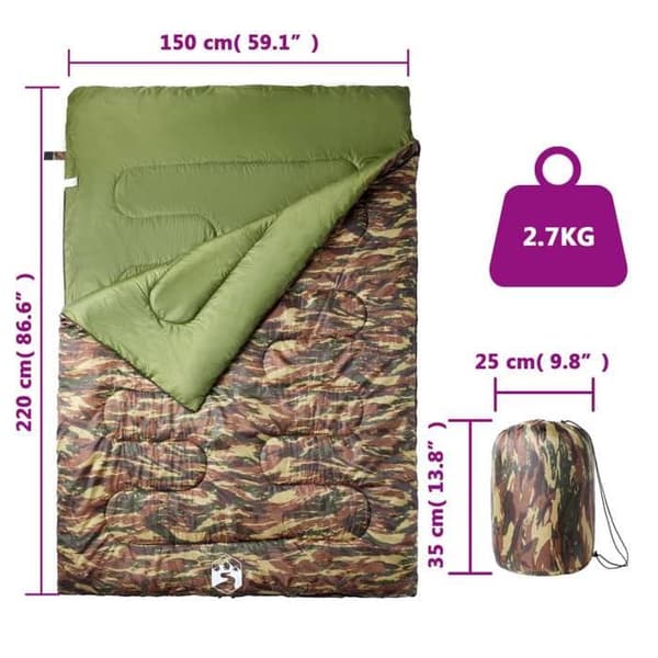 Sovepose - EKSKLUSIVT HUS - Dobbelt 2-i-1 - 2 puder - Vandafvisende - Polyester 190T