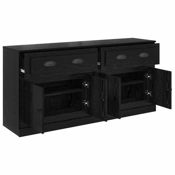 Maison Exclusive - Buffeter 2 stk Sort eg 70 x 35,5 x 67,5 cm Ingeniørtræ svart ek